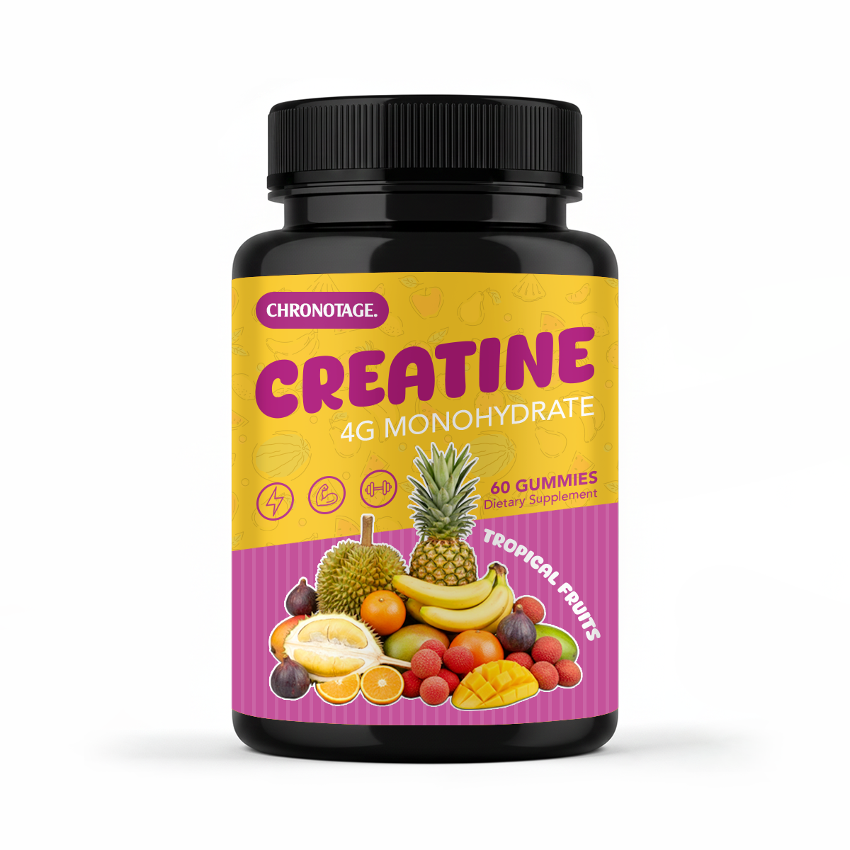 Chronotage Creatine Monohydrate Gummy Bears Low-Sugar