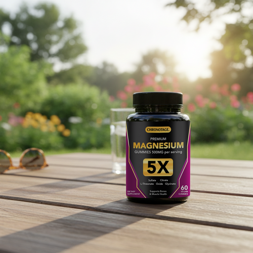 Chronotage Magnesium Complex Gummies with L-Threonate, Glycinate, Citrate, Sulfate, and Oxide