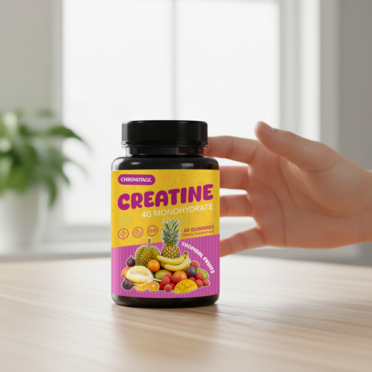 Chronotage Creatine Monohydrate Gummy Bears Low-Sugar