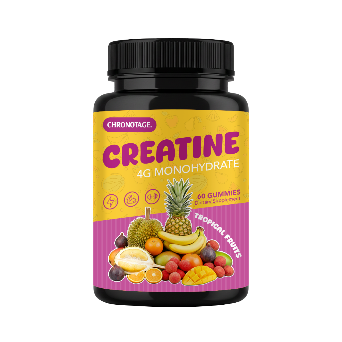 Chronotage Creatine Monohydrate Gummy Bears Low-Sugar